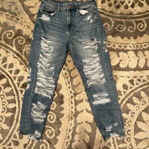 American Eagle Outfitters Ripped Blue Boyfriend Jeans